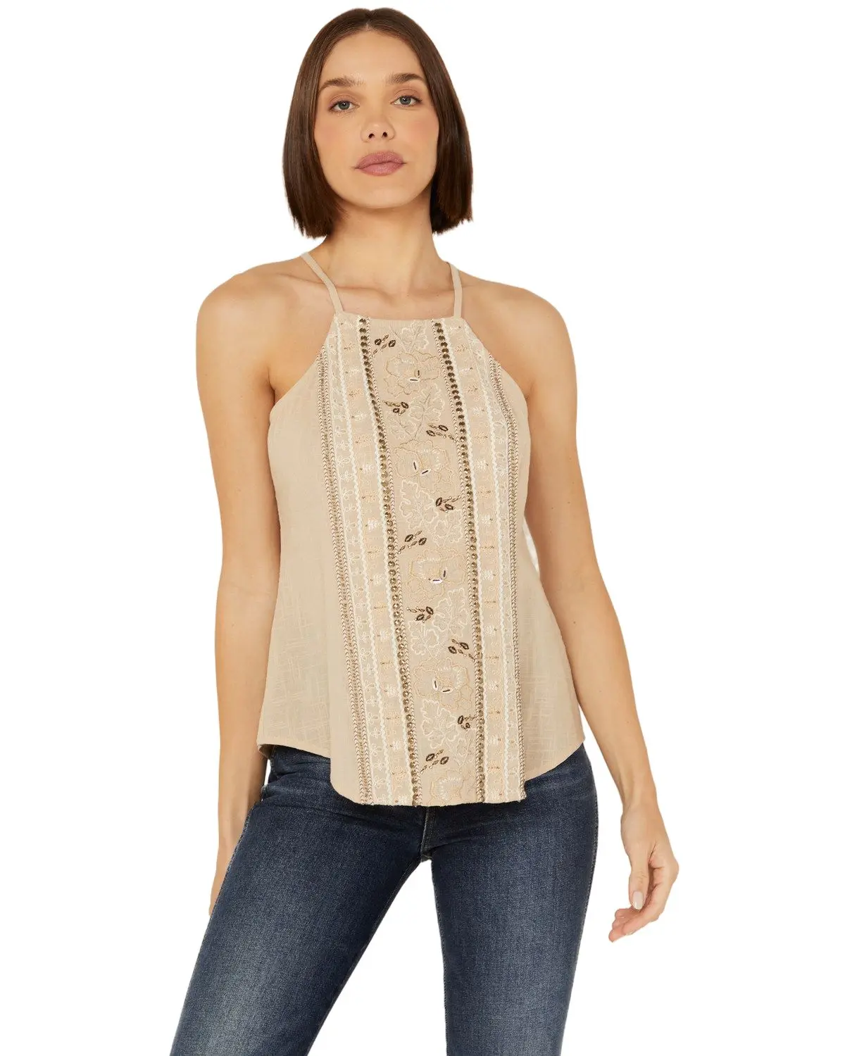 Shyanne Women's Women'S Embellished Halter Tank - Swsp24w58-Tup