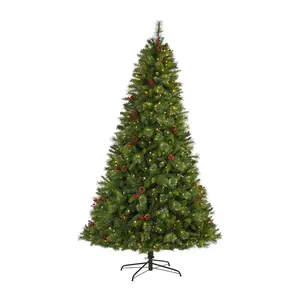 Nearly Natural 8-ft Aberdeen Spruce Lit Christmas Tree