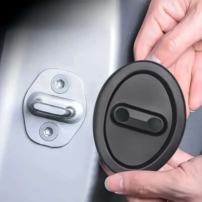 4 Piece Set Silicone Door Latch Cover, Universal Self-Adhesive Lock Protector, Car Decoration and Protection, Fits Most Vehicles, Truck Accessories, Automotive Accessories, Automotive Vehicle Accessory