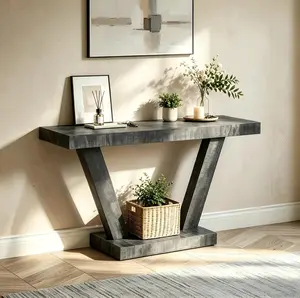 60-Inch Vintage Distressed Wood Entryway Bench with 2-Tier Solid Wood Veneer Storage Cabinet, Rustic Wide Furniture for Hallway, Living Room, Antique Black