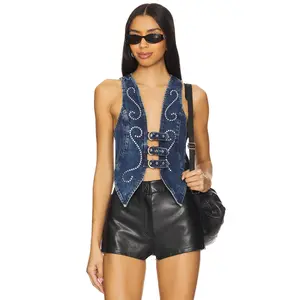 Understated Leather Money Maker Top in Dark Denim