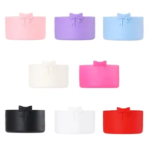 Silicone Cup Tumbler Boot Cover, 1 Count Bow Design Cup Boot Cover, Universal Fit for 30/40oz Drinkware, Protective Sleeve for Home Kitchen, Bottles, Drink Protectors