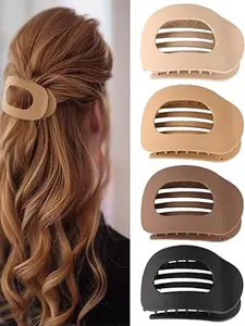 Oval Shape Hair Clip, Strong Grip Comfortable Hair Clip, Fashion Hair Accessories for Women & Girls, Flat Claw Clips