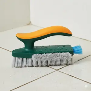 Multi-Purpose Bathroom Scrubber: Heavy-Duty Tile Grout, Corner, and Glass Squeegee Cleaner for Floors and Showers - Anti-Slip, Anti-Mold Essential Deep Cleaning Tool, Household Cleaning Tool for Bathrooms.