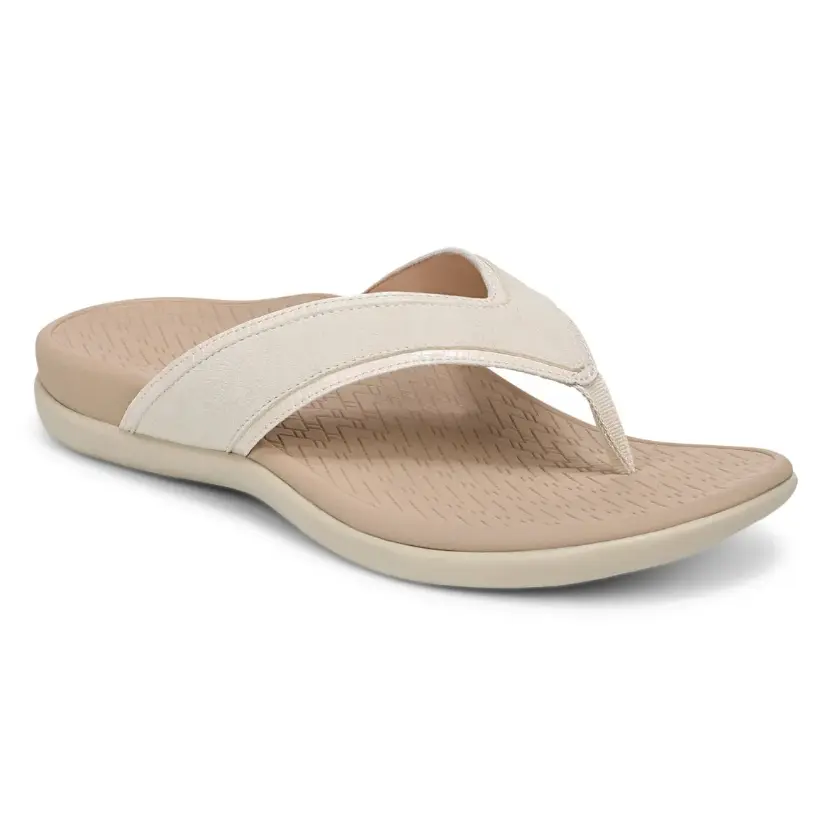 VIONIC Tava Toe Post Sandal - Cream Suede