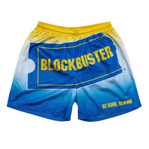 Blockbuster Retro Fanimation Shorts Blue Men's Full Print Mesh Shorts With Four Pockets