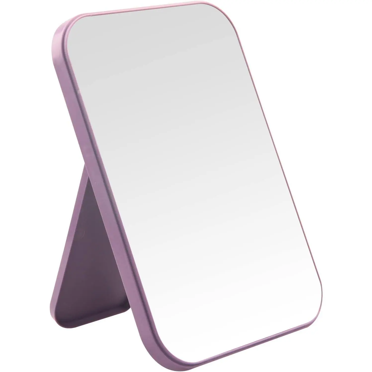Desktop Makeup Mirror, 8 Inch Portable Mirror, Simple Folding Makeup Mmirror with Stand, Standing Wall Hanging Double-Duty Purple