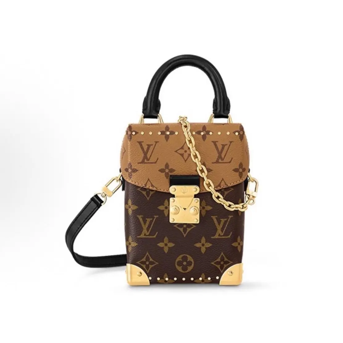 Pre-owned Louis Vuitton Camera Box Monogram Reverse Color‑Block Canvas Crossbody Shoulder Bag 24183048