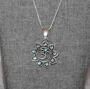 Rhinestone Om Pendant Necklace
