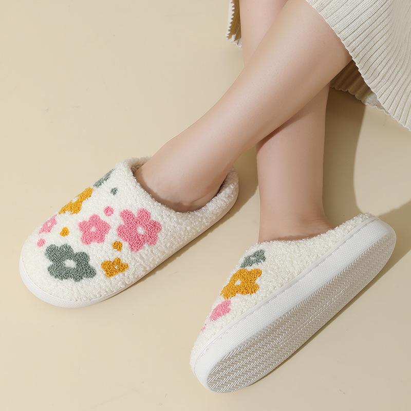 Women's Men's Cute Fuzzy Heart Slippers Memory Foam Fluffy Couple Slippers Cozy House Indoor Outdoor Shoes