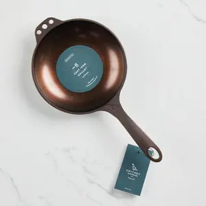 Smithey Ironware 8" Cast Iron Skillet - Polished Frying Pan with Curved Sides - Made in USA