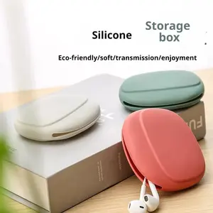 Portable Silicone Storage Bag/Case for Earphones, Cables, Charging Cords, and Keys