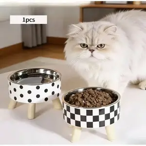 Elevated Cat/dog Bowl, Stainless Steel Anti-Slip Pet Feeder with Stand, Large Capacity Dog Food Bowl, Prevents Neck Strain, Single Bowl Design, Feeding