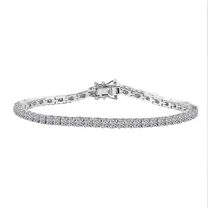 Luxuriant Lab Grown Diamond EF VS 3.00 ctw Tennis Bracelet in Rhodium Over Sterling Silv 7.25 In Christmas Gifts