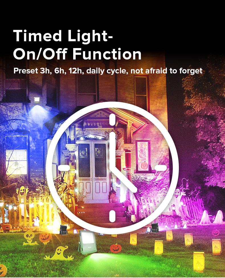 SANSI RGBW LED Outdoor Flood Lights 80W/120W/160W, Energy Efficient, Ideal for Pool Parties, Stage, & Landscape, IP66 Waterproof, 2-Pack, Perfect for Halloween , Halo Landscape Light, Outdoorfun Decorative