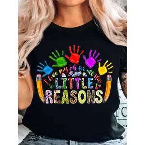 The Perfect Teacher & Counselor Appreciation Gift - A Soft, Fun Graphic Tee featuring Playful Hand Prints & Chic Leopard Accents. This Colorful, Comfortable Shirt Celebrates Educators for Teacher Appreciation Week, Back to School, or Any School Spirit Day