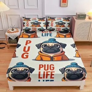 3-Piece Comfortable And Cute Pet Daily Bed Cover Set, High-Definition Digital Printing, Soft And Breathable, 100% Polyester Fiber, Perfect Gift For All Seasons, Suitable For Family And Friends. Clearance Sale