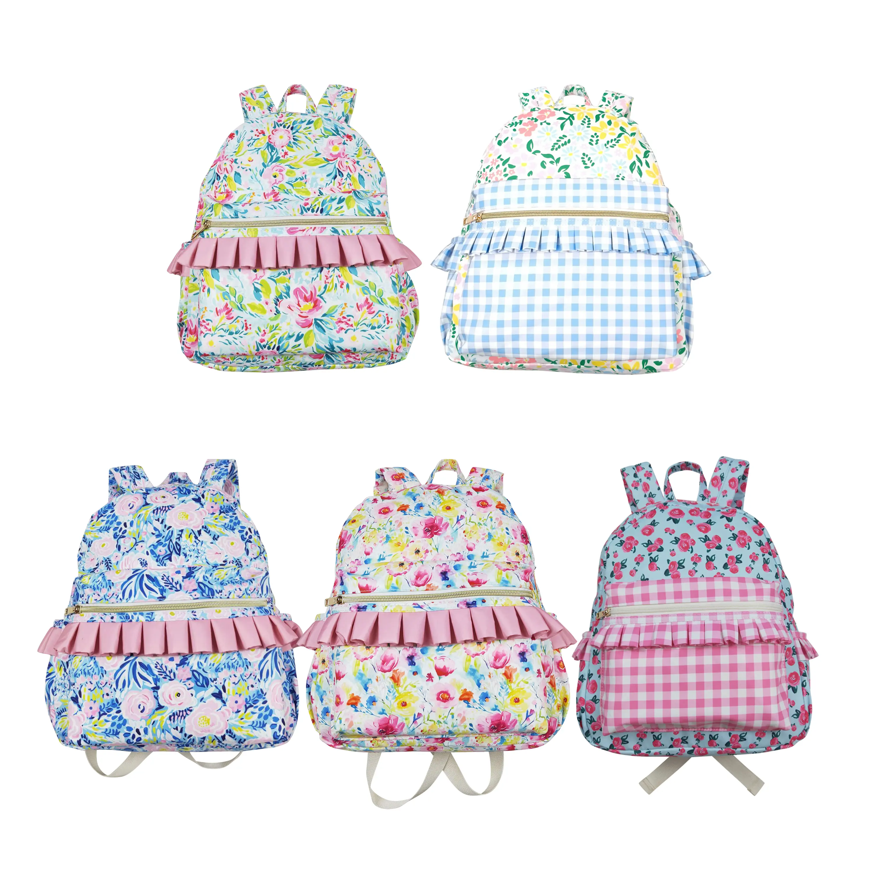 Cute Spring Floral Kids Backpack for Toddler Girls, Pink Elementary School Daypack with Comfortable Straps, Fashion, Toddler Bag, Junior, Children, Daily School Activities