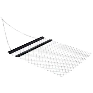 4'x5' Black Q235 Steel ATV Drag Harrow, Chain Harrow Tractor Attachment for Landscape Leveling, Sod Prepping, Seed Sowing in Gravel Driveways, Farms
