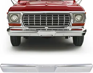 Front Bumper Face Bar Compatible with 1964-1977 Ford F100 F250 F350 1975-1977 F150 F500 Replacement for C4TZ17757D, FO1002102 - Silvery