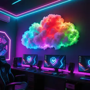 LED Cloud Light with Music Rhythm,DIY NightLight for Bedroom & Gaming Room-USBPowered,Perfect for ChristmasGifts,Party,Dynamic Visual Effect, DecorativeLighting, Home Decor Lighting (Clouds Need ToBe Shaped By Oneself or As Desired)