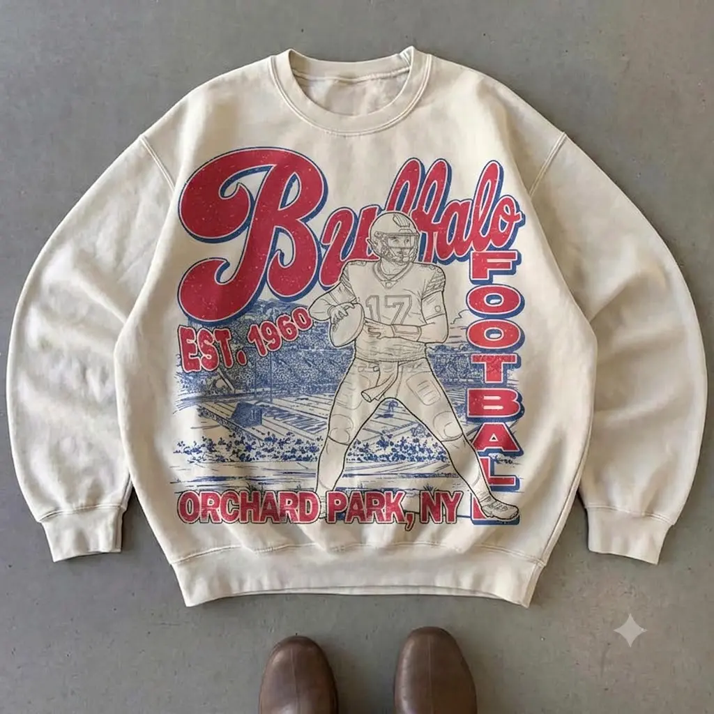 Buffalo Game Day Vintage Sweatshirt, Funny Mascot Oversized Shirt, Comfort Colors Tee, Football Fan BFB51