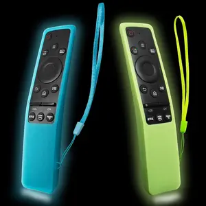2 Pack Remote Cover for ,  Protective Case for   TV Remote Controller BN59 Series Shockproof Anti-Slip Remote Case Glow in The Dark (Glow Green + Blue)