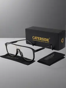 Unisex Tr90 & Metal Frame Glasses, Anti- Light Casual Style Trendy Frames Eyewear, Perfect for Music Festivals Beach Weddings Photography Props