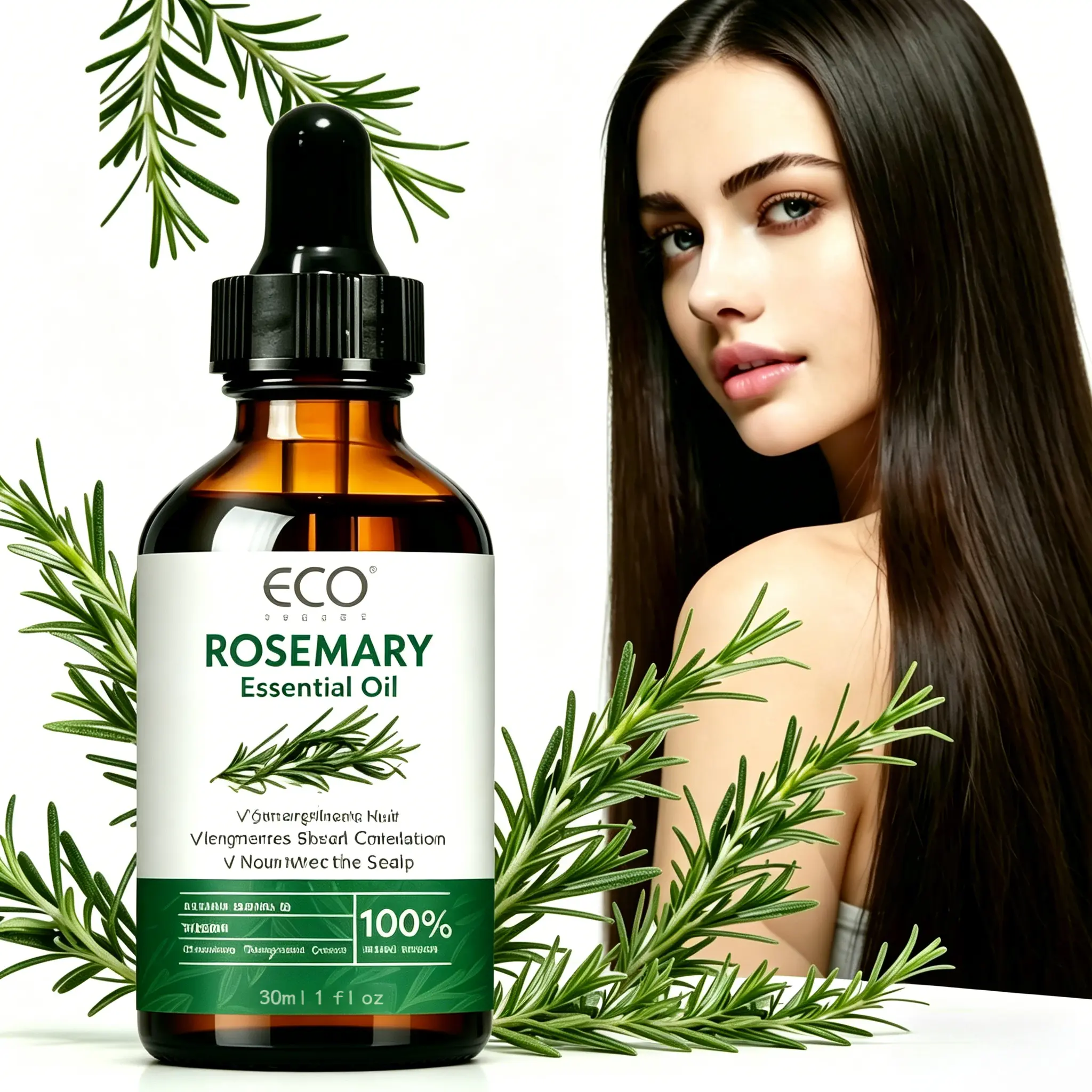 Organic Rosemary Essential Oil 30/60ml | Vitality Boosting Hair and Skin Oil for Scalp, Nourishing, Strengthening & Hydrating for All Hair Types