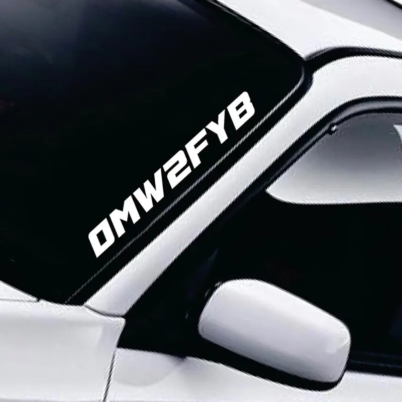 OMW2FYB v2 Car Decal Truck Bumper Sticker Window Windshield Banner JDM Vinyl