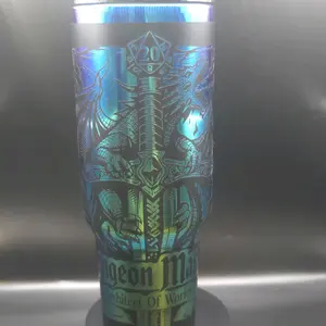Dungeon Master Architect Of Worlds Tumbler with Dragon and Sword Design - Unique Drinkware for Fantasy Enthusiasts - Bottle