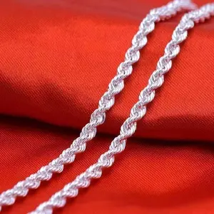 2Pcs/Set Elegant  Silver Plated Twisted Chain Necklace & Bracelet - Stylish Casual Fashion Jewelry For Women