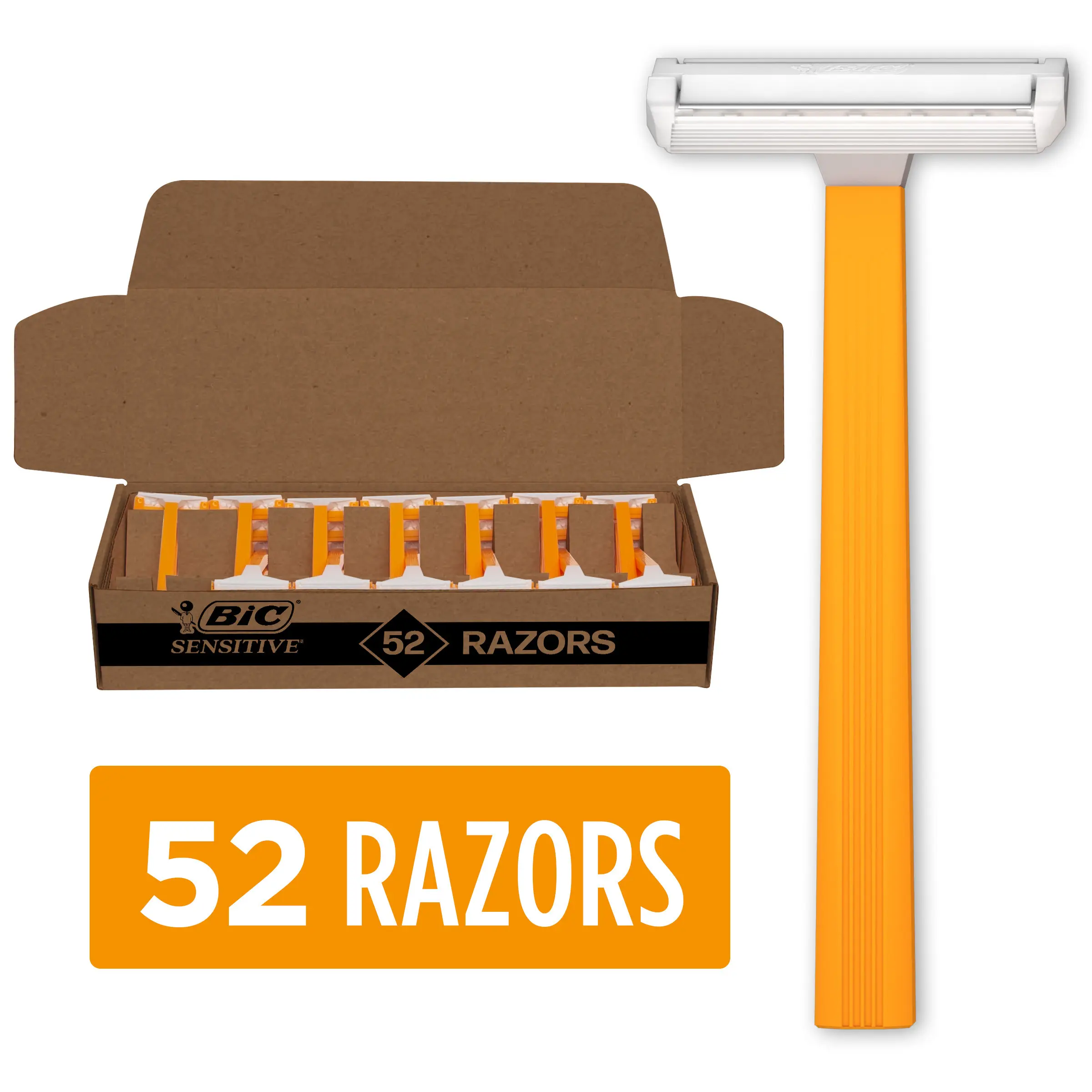 BIC Sensitive Disposable Razors for Men, Long-Lasting 1 Blade Razors for Sensitive Skin, 52-Pack BIC Sensitive Disposable Razors for Men, Long-Lasting 1 Blade Razors for Sensitive Skin, 52-Pack
