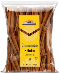 Rani Cinnamon Sticks 7oz (200g) - 36-44 Sticks - Strong Aroma, Perfect for Baking, Cooking & Beverages | 3+ Inches Length - Cassia Saigon Cinnamon from Vietnam | Kosher