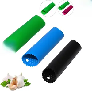 Premium Silicone Garlic Peeler Roller Keeper - Easy Quick Peeling Tool with Internal Wave Point Design for All Garlic Sizes