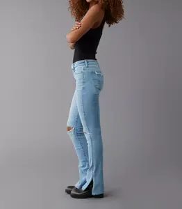 American Eagle Next Level High-Waisted Ripped Skinny Kick Jean