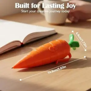 60-Second Voice Recorder with Playback & Audio Recorder Pen - Cute Carrot-Shaped Recorder Device, Smooth-Writing Ballpoint Pen - Fun & Creative Gift for Kids, Students, Teachers