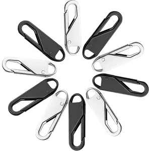 Upgraded Zipper Pulls -  Replacement Tab Tags Cord Extension Fixer for Luggage, Backpacks, Jackets, Purses, Handbags (10 PCS)