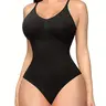 Women's Solid Backless Adjustable Strap Shapewear Bodysuit, High Stretch Seamless Shapewear, Lady Underwear Halloween dailydrip comfyessentials  tiktokshopbacktoschool All Seasons Shapewear