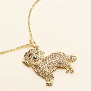 Golden Retriever Dog Pendant Stainless Steel Necklace for Women Elegant Pet Puppy Jewelry Animal Accessories Dog Lovers Gift