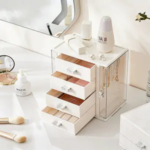 UFORU 4-Tier, High-Capacity Jewelry Box with four drawers; this organizer is made just for women and has separate sections for rings, earrings, necklaces, and bracelets.