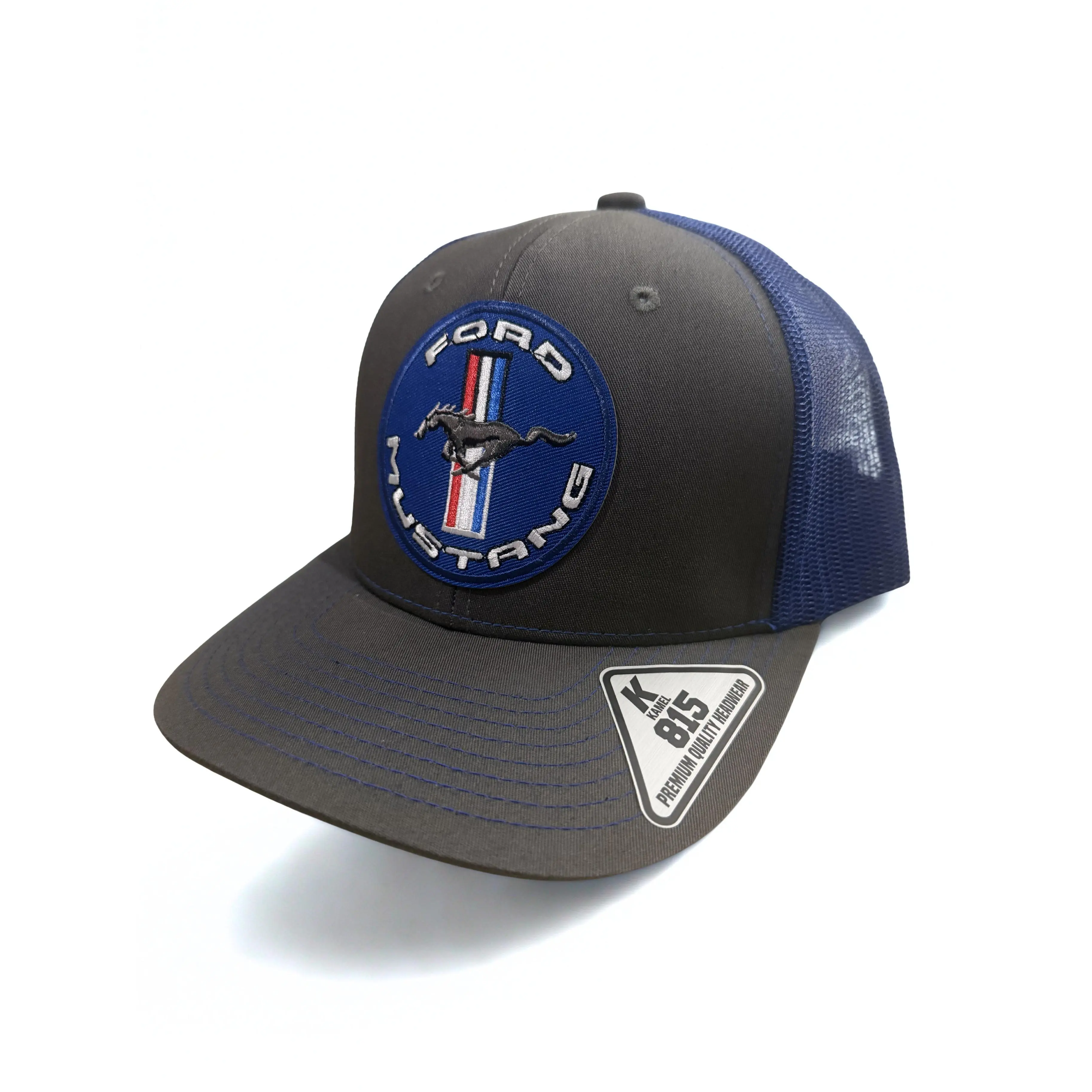 Ford Mustang Embroidered Logo Premium Snapback Hat Adjustable Red White Blue Mesh Cap