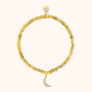 Luna Bracelet - Olive With Moon Charm