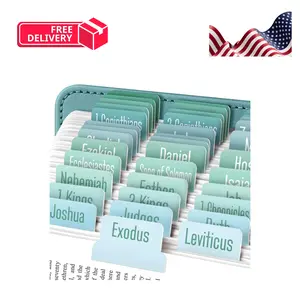 Ocean Solid Color 80 Bible Tabs for Old and New Testament, 1.7" Wide