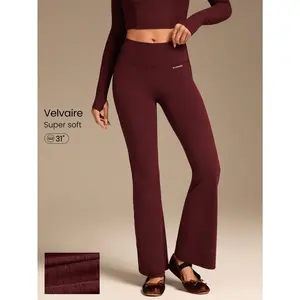 GLOWMODE 31" Feel The Flare Soft Ribbed High-Rise Waist Flare Leggings Yoga Pilates Studio Daily Casual Wear