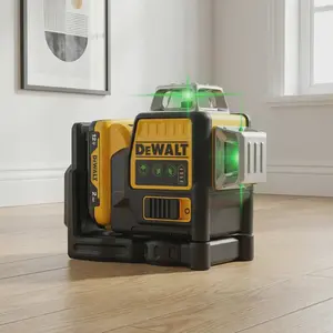 DEWALT DW089LG Green Laser Level，High Precision Long Battery Life，Waterproof Shockproof for Wall Framing Flooring Work，Professional Builders & Home Renovation Enthusiasts Cordless Level