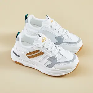 White Thick - Soled Platform Shoes - Fashionable Chunky Design for All - Day Comfort, Ideal for Casual Wear