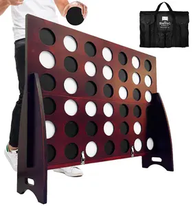 SWOOC Games - XL Giant 4 In A Row (4ft x 3ft) All Weather with Carrying Case & 60% Quieter Design - Giant Connect - 4 Outdoor Game - Giant Outdoor Games for Adults and Family - Backyard Games - Giant Lawn Games - Playground Equipment - Yard Games for Kids