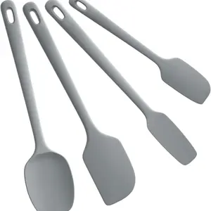 4 Pieces Silicone Spatula Set, Food Grade Rubber Spatula, Upgrade Strong Handle with Ergonomic Grip, Heat Resistant for Nonstick Cookware, Cooking