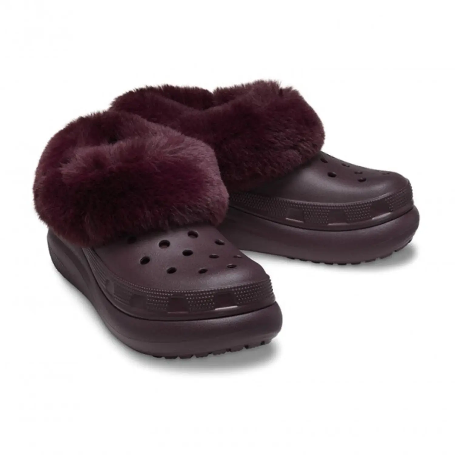 Crocs Furever Crush 208446-6WD Clog Men's Red Faux-Fur Casual Shoes JAX1225